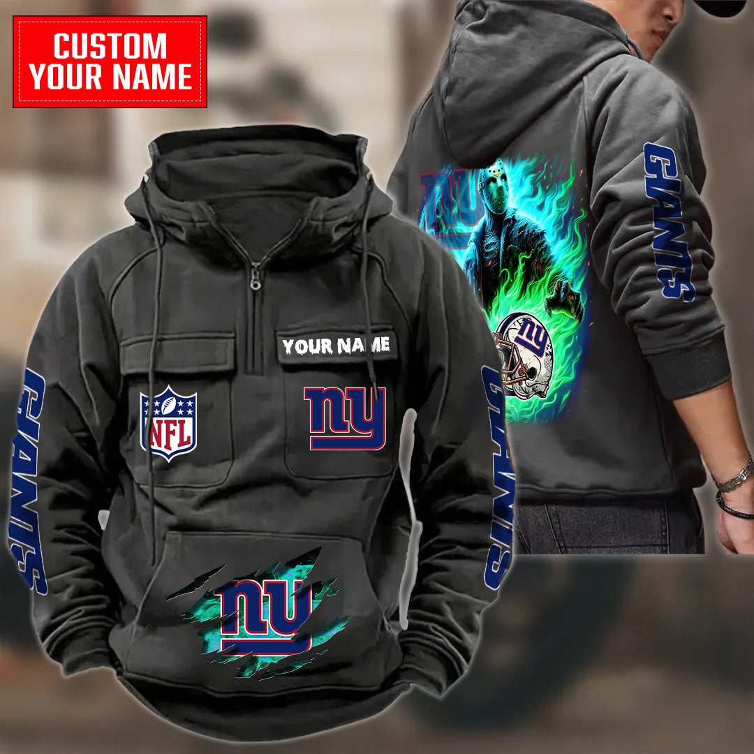 New York Giants Halloween Collection Multi-Pockets Zip Hoodie AZCAMZHD000043