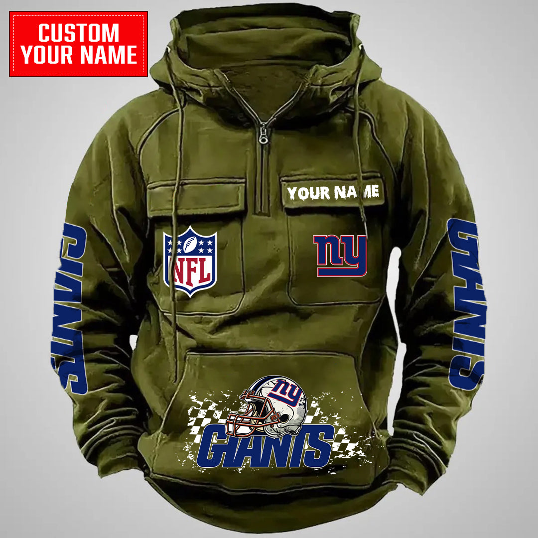 New York Giants Halloween Collection Multi-Pockets Zip Hoodie AZCAMZHD000011
