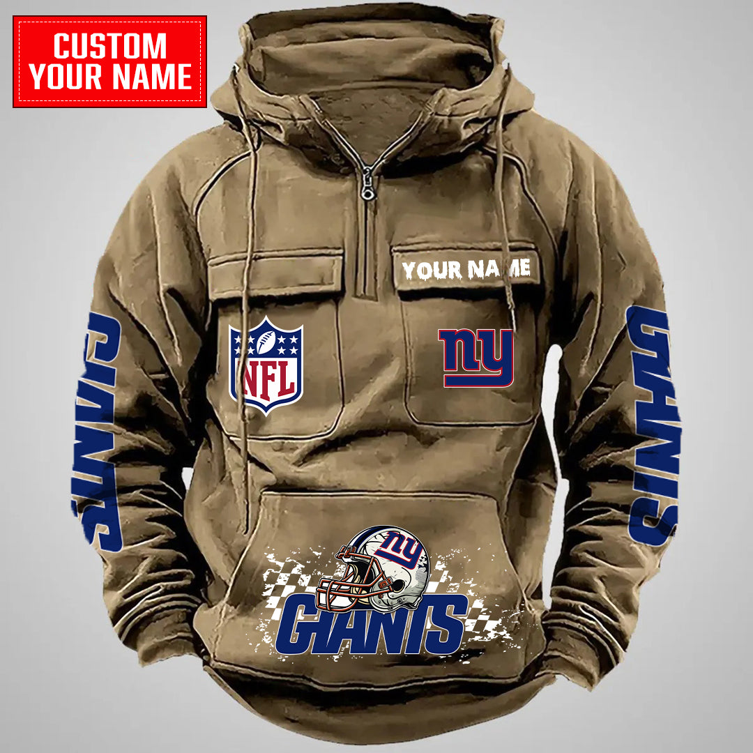New York Giants Halloween Collection Multi-Pockets Zip Hoodie AZCAMZHD000011