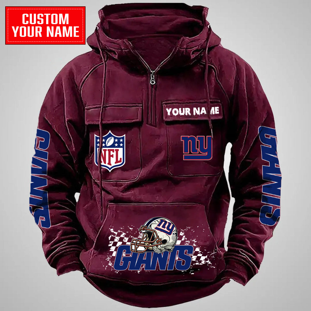 New York Giants Halloween Collection Multi-Pockets Zip Hoodie AZCAMZHD000011