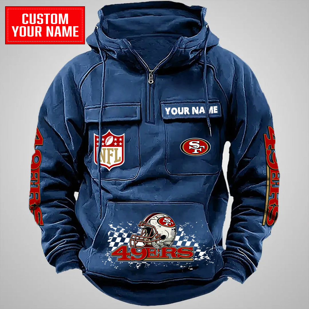 San Francisco 49ers Halloween Collection Multi-Pockets Zip Hoodie AZCAMZHD000013