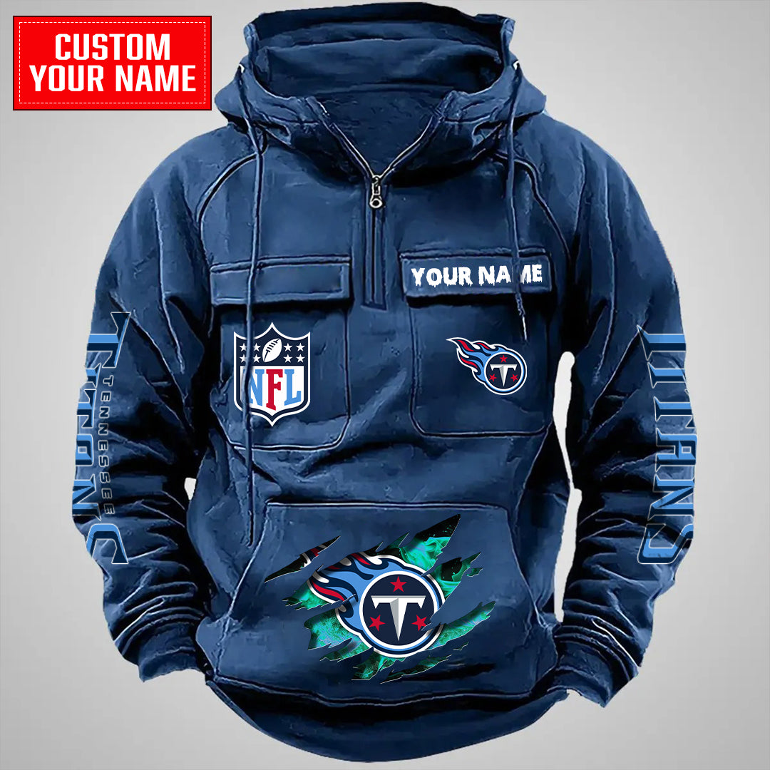 Tennessee Titans Halloween Collection Multi-Pockets Zip Hoodie AZCAMZHD000064