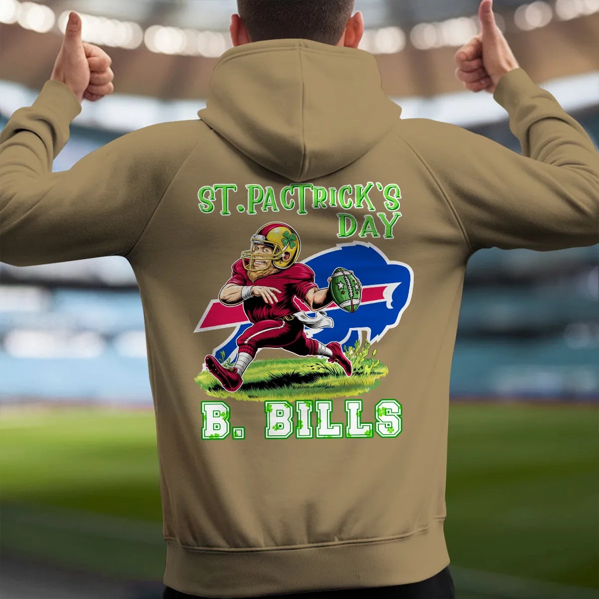 Buffalo Bills St Patrick’s Day Collection Multi-Pockets Zip Hoodie AZCAMZHD000146
