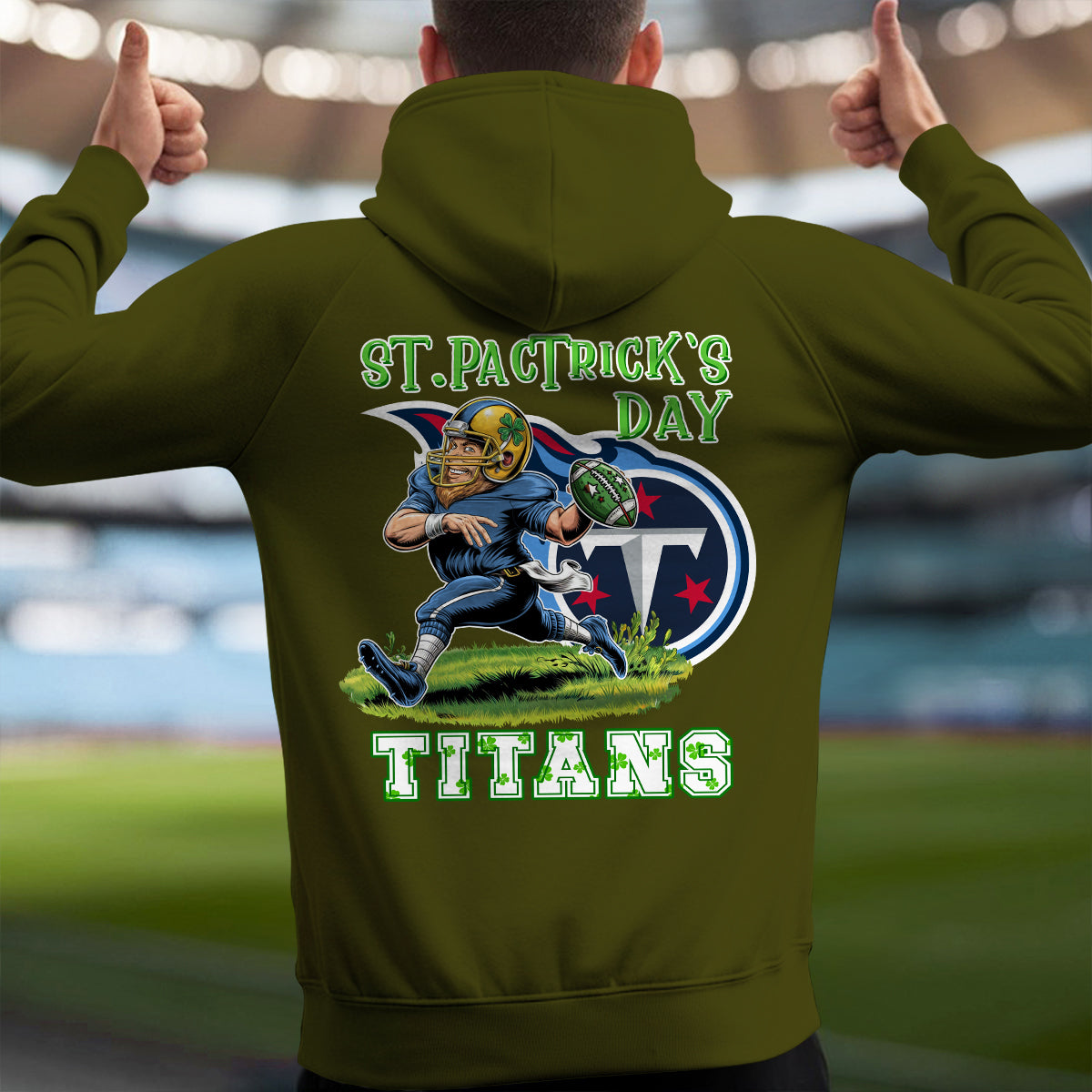 Tennessee Titans St Patrick’s Day Collection Multi-Pockets Zip Hoodie AZCAMZHD000160