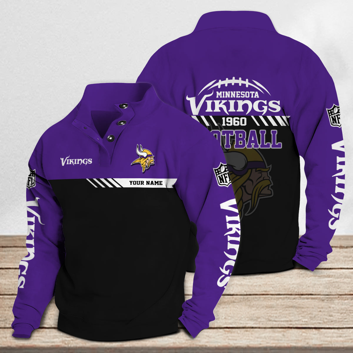 Minnesota Vikings Casual Stand Collar Sweatshirt Premium New Edition AZCASCSW000233