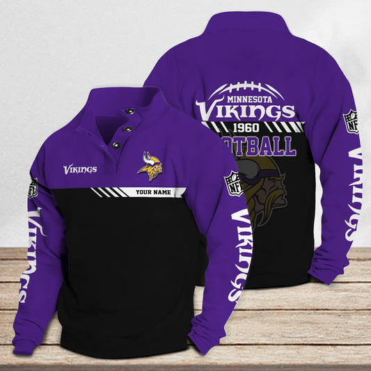 Minnesota Vikings Casual Stand Collar Sweatshirt Premium New Edition AZCASCSW000233