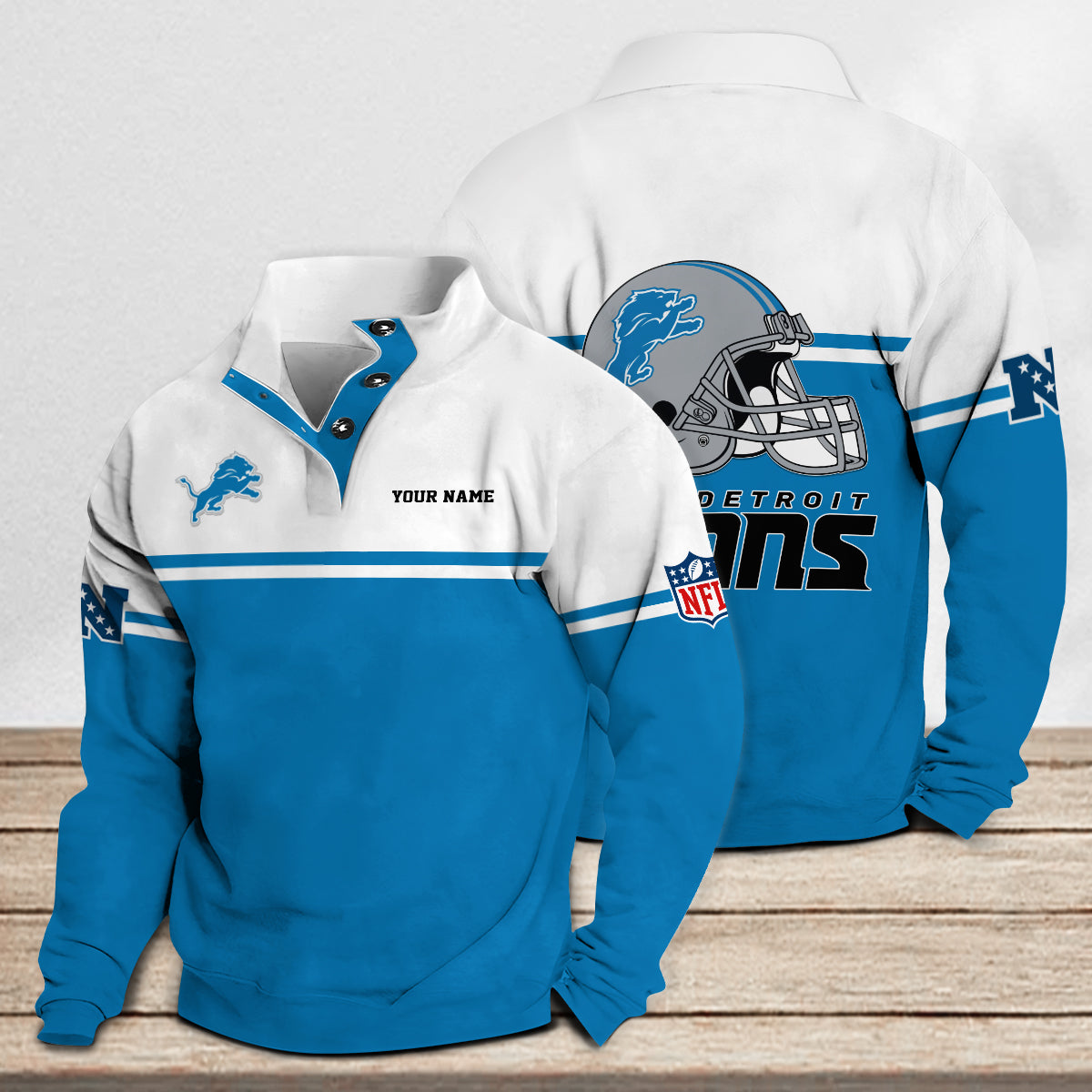 Detroit Lions Casual Stand Collar Sweatshirt Premium New Edition AZCASCSW000262