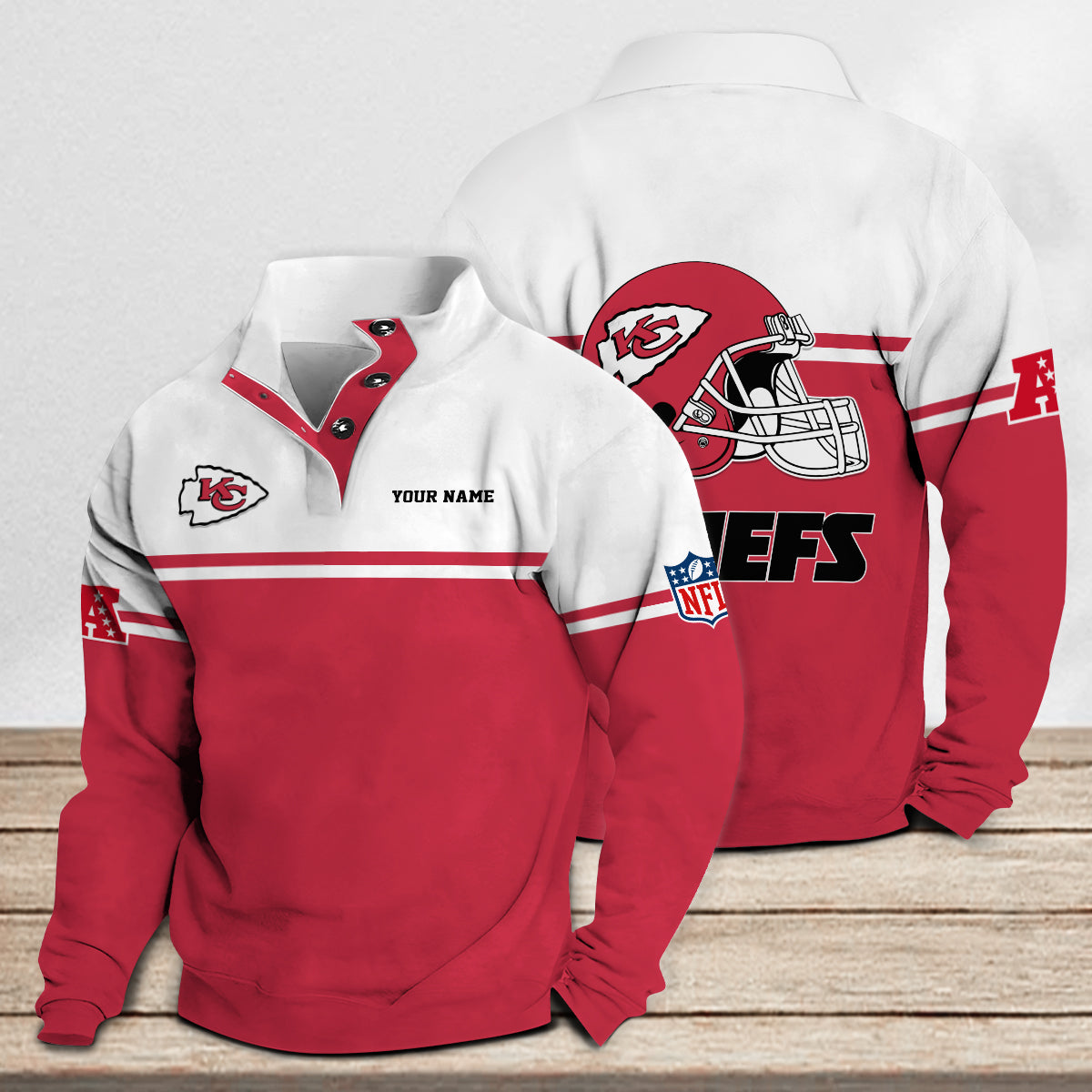 Kansas City Chiefs Casual Stand Collar Sweatshirt Premium New Edition AZCASCSW000281