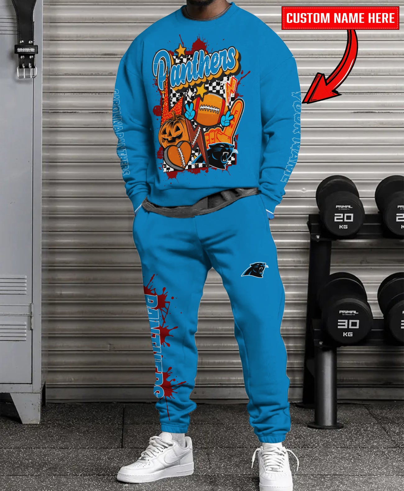 Carolina Panthers Halloween Collection Unisex Sweatshirt And Sweatpants Set AZCASP000003Team Color
