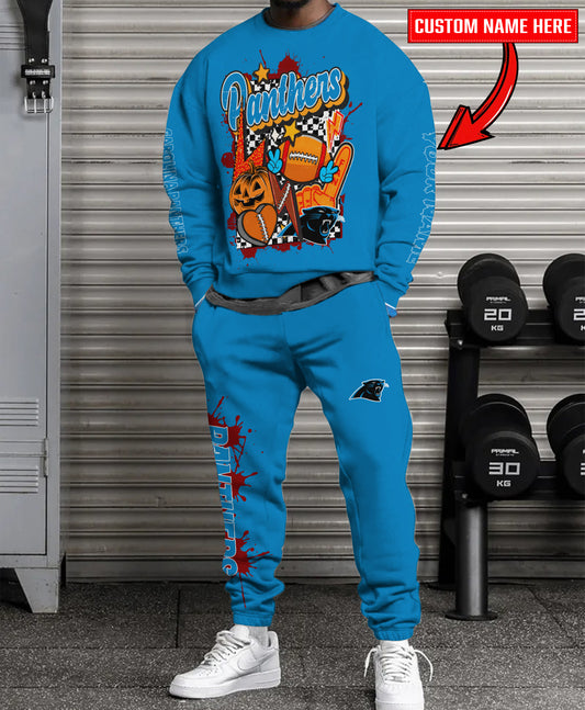 Carolina Panthers Halloween Collection Unisex Sweatshirt And Sweatpants Set AZCASP000003Team Color