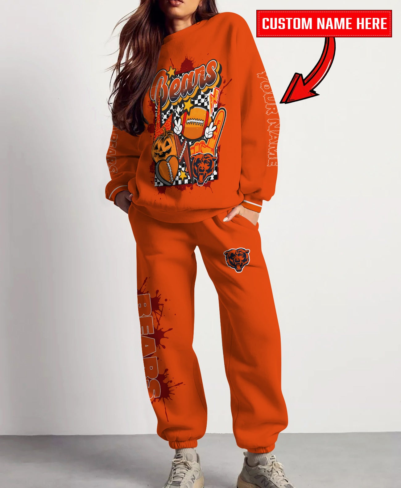Chicago Bears Halloween Collection Unisex Sweatshirt And Sweatpants Set AZCASP000004Team Color