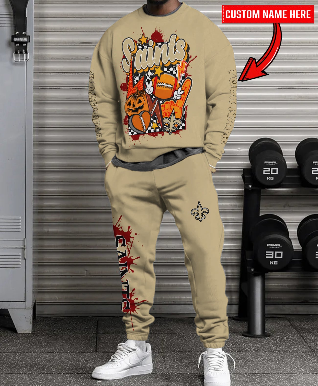 New Orleans Saints Halloween Collection Unisex Sweatshirt And Sweatpants Set AZCASP000010Team Color