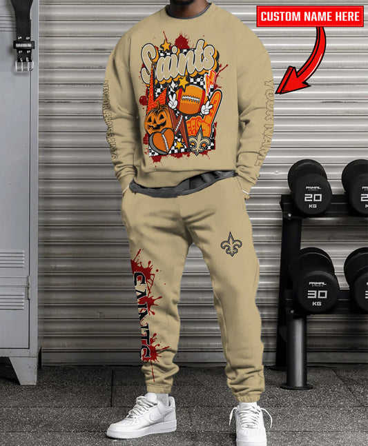 New Orleans Saints Halloween Collection Unisex Sweatshirt And Sweatpants Set AZCASP000010Team Color