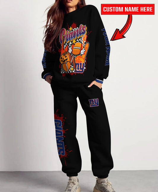 New York Giants Halloween Collection Unisex Sweatshirt And Sweatpants Set AZCASP000011Black