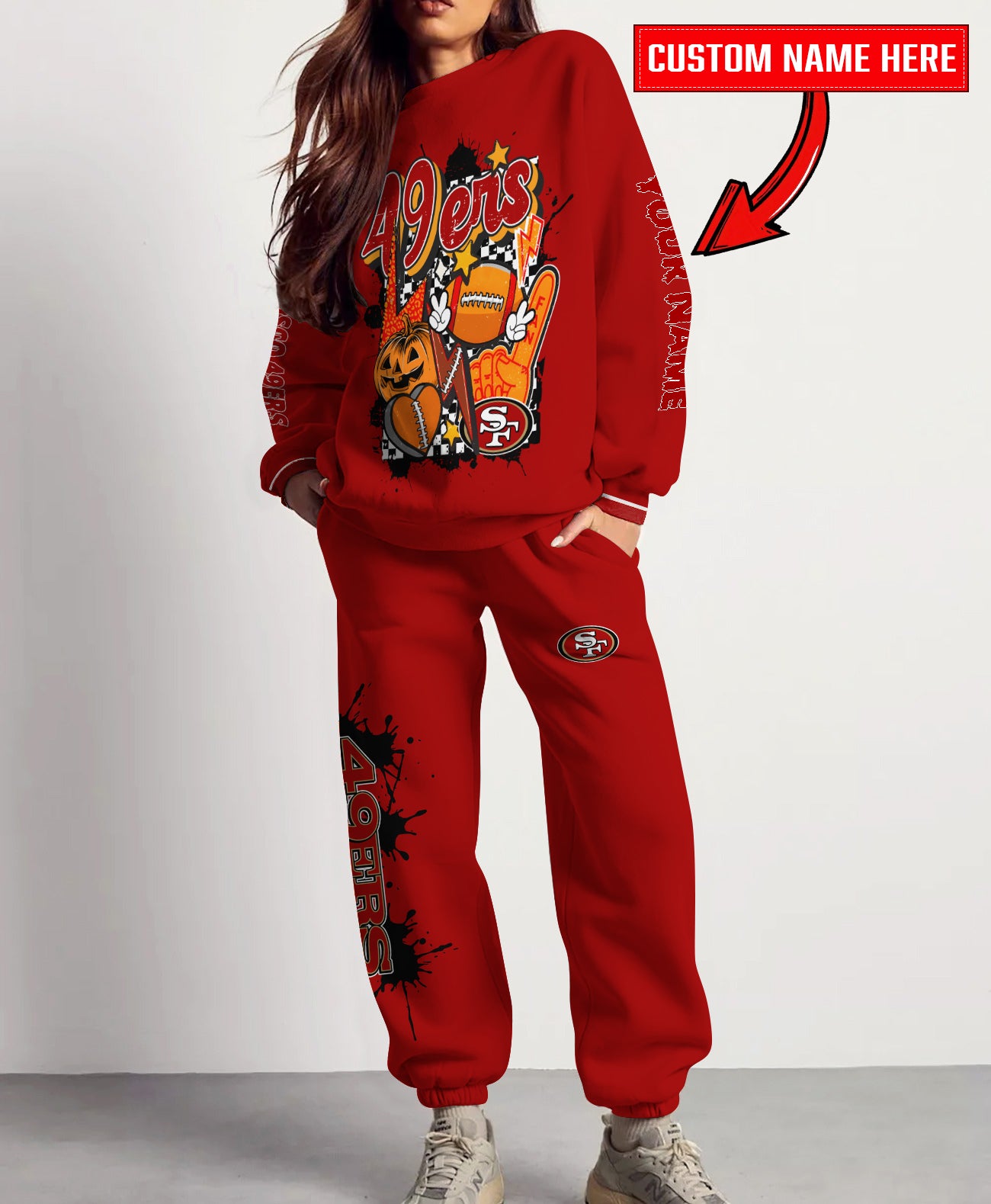 San Francisco 49ers Halloween Collection Unisex Sweatshirt And Sweatpants Set AZCASP000013Team Color