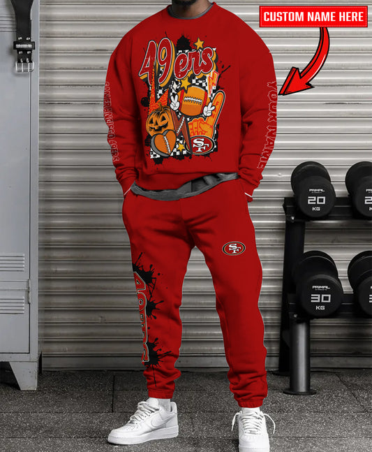 San Francisco 49ers Halloween Collection Unisex Sweatshirt And Sweatpants Set AZCASP000013Team Color