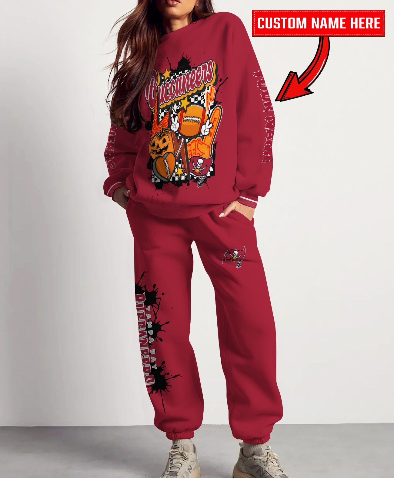Tampa Bay Buccaneers Halloween Collection Unisex Sweatshirt And Sweatpants Set AZCASP000015Team Color