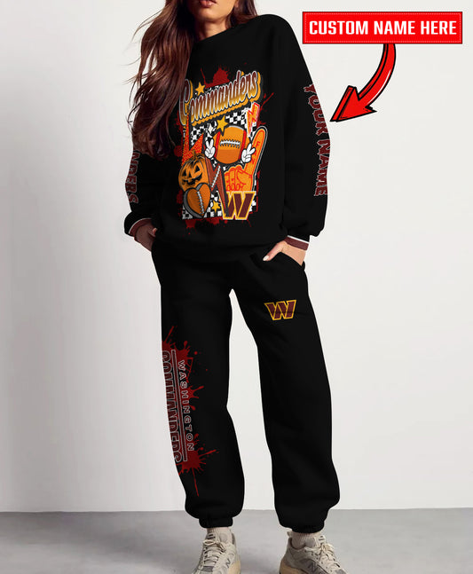 Washington Commanders Halloween Collection Unisex Sweatshirt And Sweatpants Set AZCASP000016Black