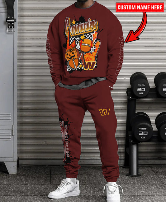 Washington Commanders Halloween Collection Unisex Sweatshirt And Sweatpants Set AZCASP000016Team Color