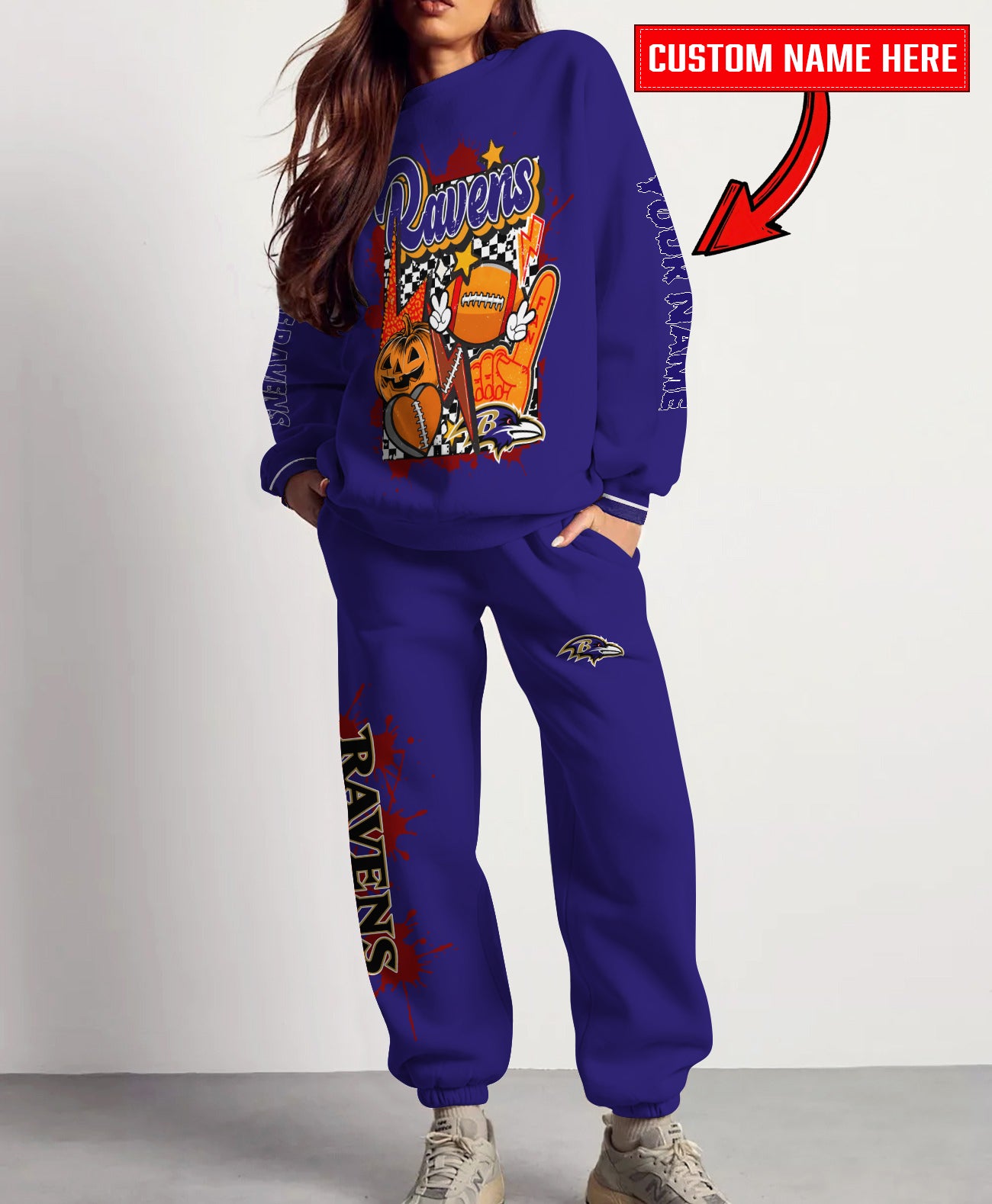 Baltimore Ravens Halloween Collection Unisex Sweatshirt And Sweatpants Set AZCASP000017Team Color