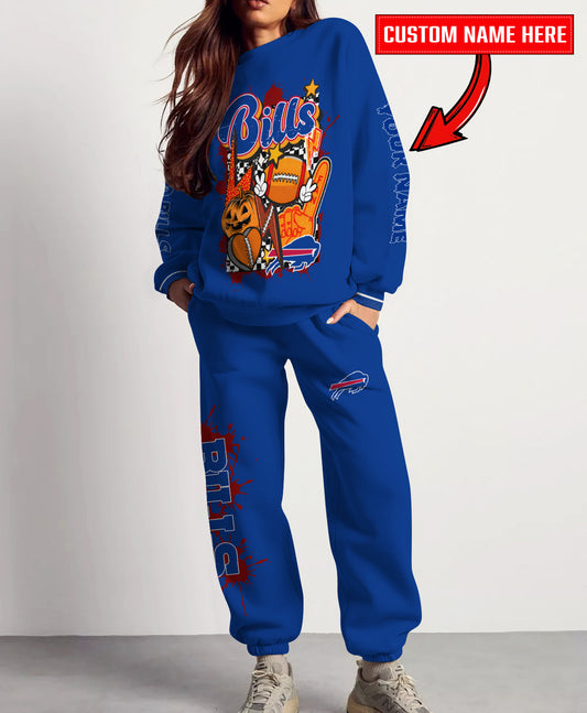 Buffalo Bills Halloween Collection Unisex Sweatshirt And Sweatpants Set AZCASP000018Team Color