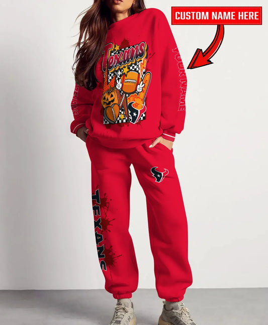 Houston Texans Halloween Collection Unisex Sweatshirt And Sweatpants Set AZCASP000022Team Color