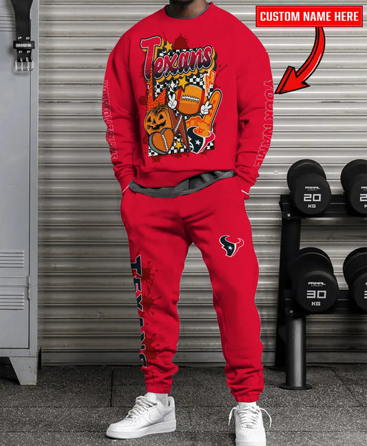 Houston Texans Halloween Collection Unisex Sweatshirt And Sweatpants Set AZCASP000022Team Color