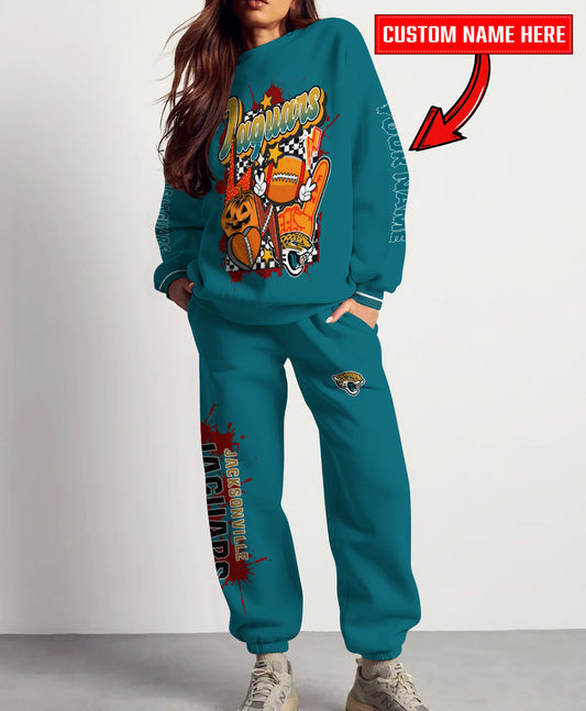 Jacksonville Jaguars Halloween Collection Unisex Sweatshirt And Sweatpants Set AZCASP000024Team Color