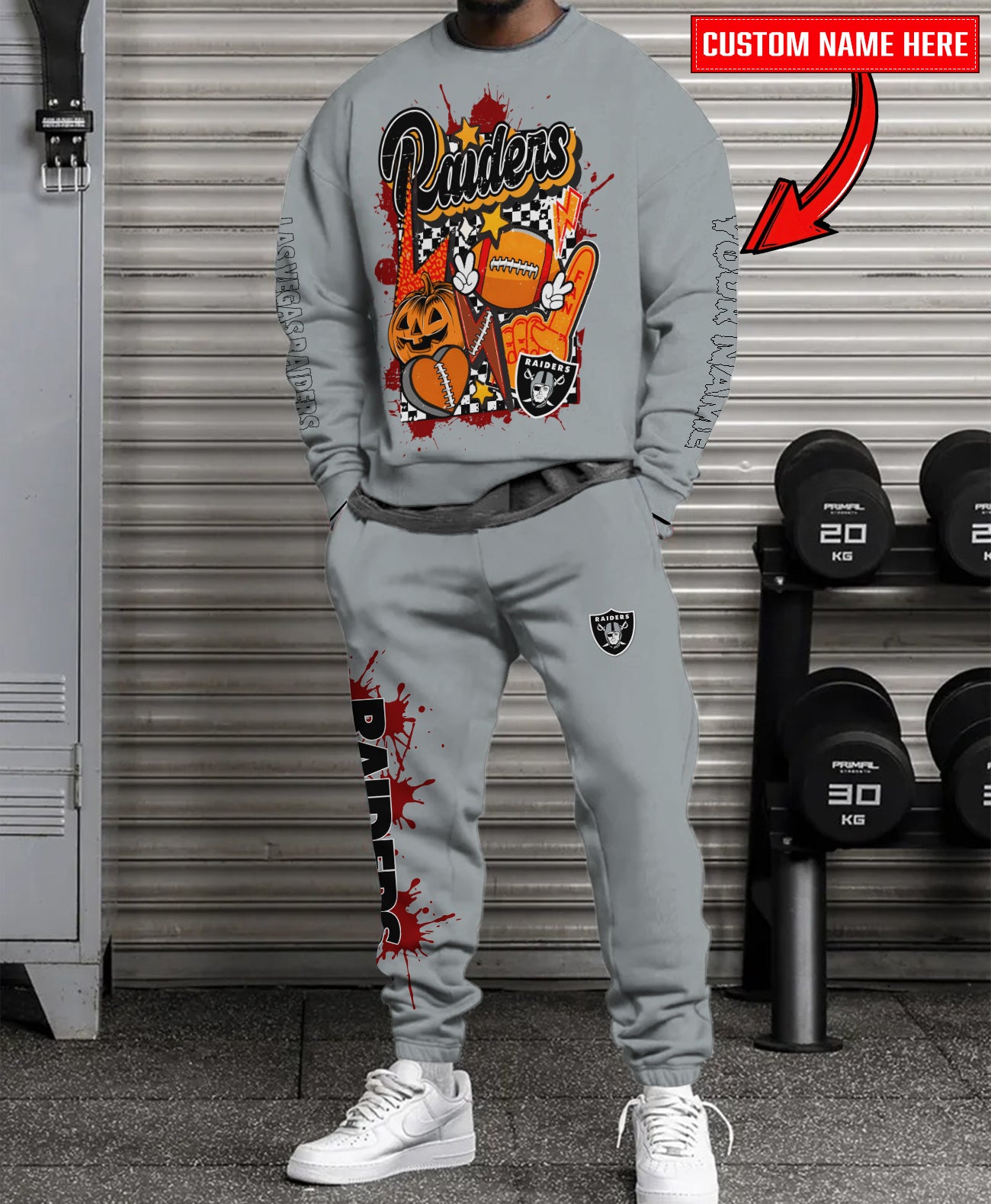 Las Vegas Raiders Halloween Collection Unisex Sweatshirt And Sweatpants Set AZCASP000026Team Color