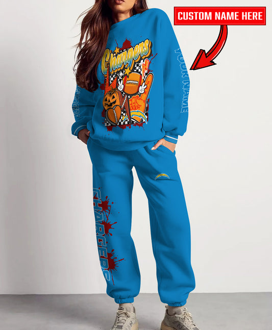 Los Angeles Chargers Halloween Collection Unisex Sweatshirt And Sweatpants Set AZCASP000027Team Color