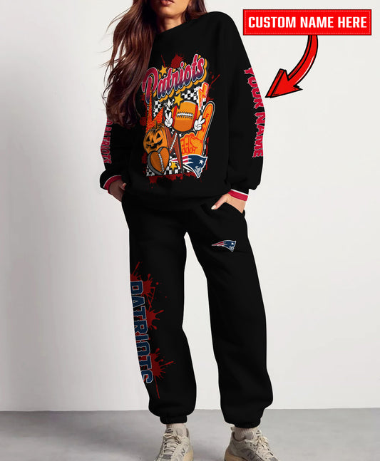 New England Patriots Halloween Collection Unisex Sweatshirt And Sweatpants Set AZCASP000029Black