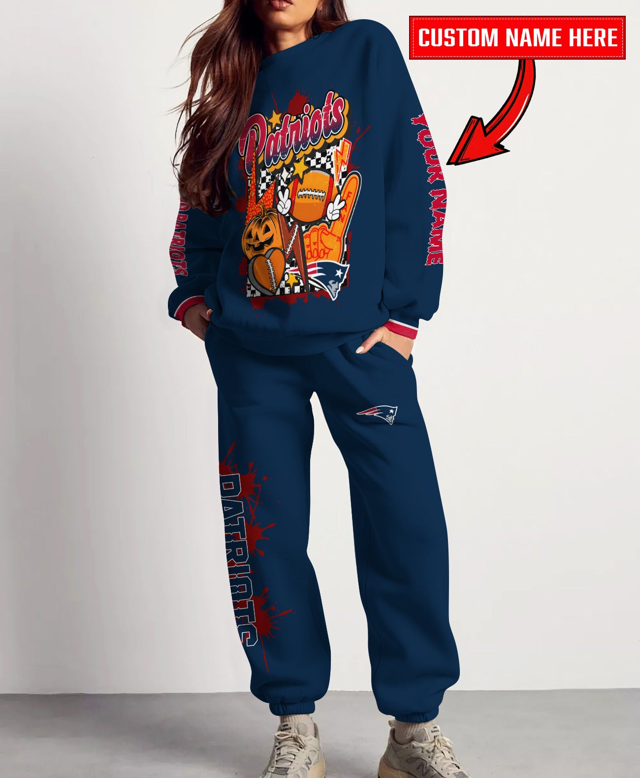 New England Patriots Halloween Collection Unisex Sweatshirt And Sweatpants Set AZCASP000029Team Color