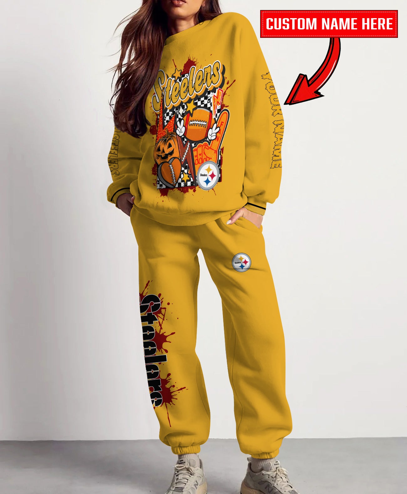 Pittsburgh Steelers Halloween Collection Unisex Sweatshirt And Sweatpants Set AZCASP000031Team Color