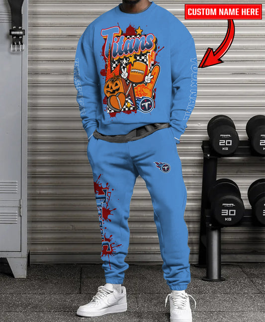 Tennessee Titans Halloween Collection Unisex Sweatshirt And Sweatpants Set AZCASP000032Team Color