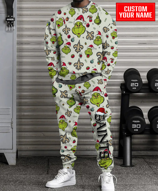 New Orleans Saints Christmas Pattern Sweatsuit And Sweatpants AZCASP000042