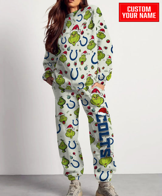 Indianapolis Colts Christmas Pattern Sweatsuit And Sweatpants AZCASP000055