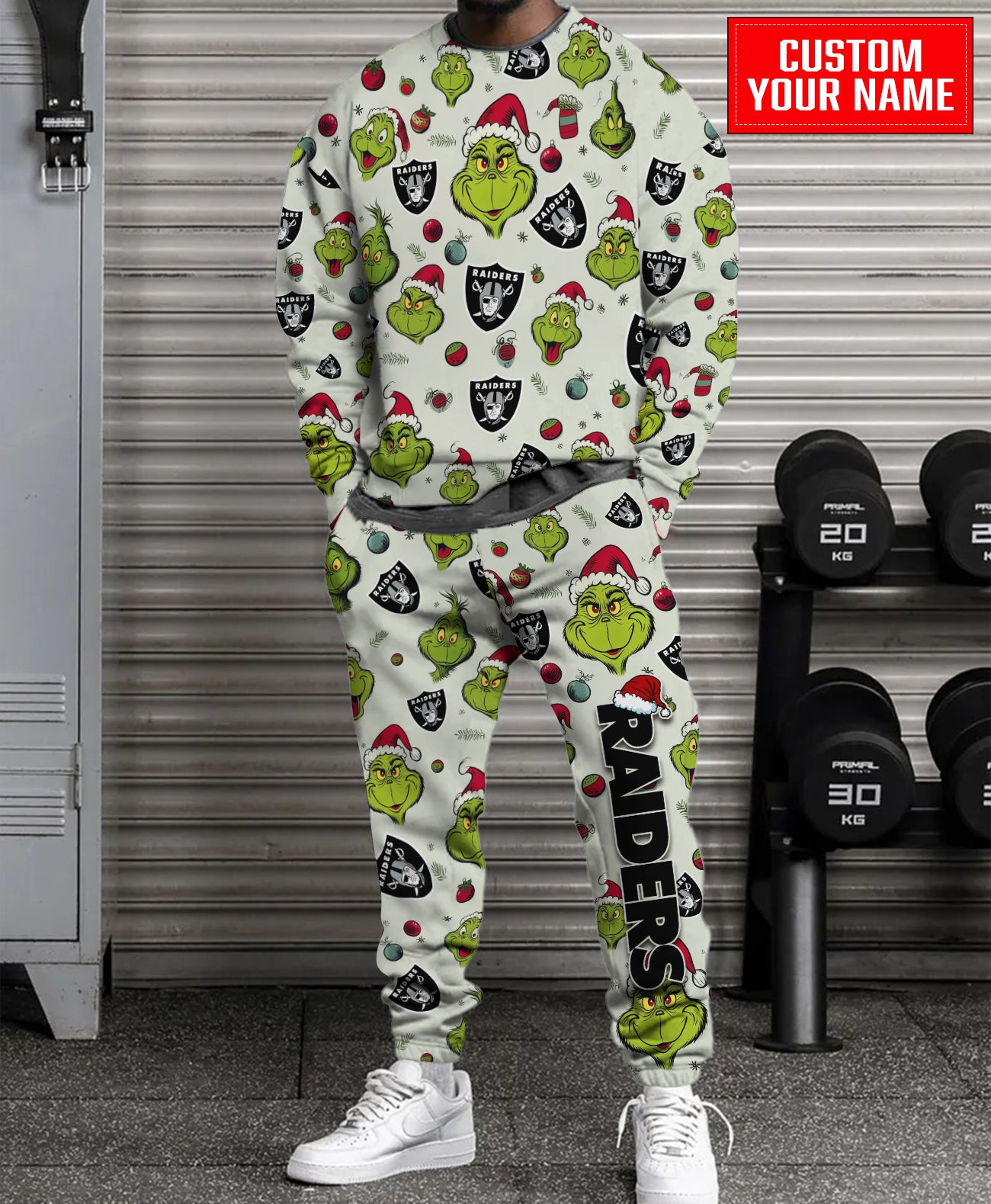 Las Vegas Raiders Christmas Pattern Sweatsuit And Sweatpants AZCASP000058