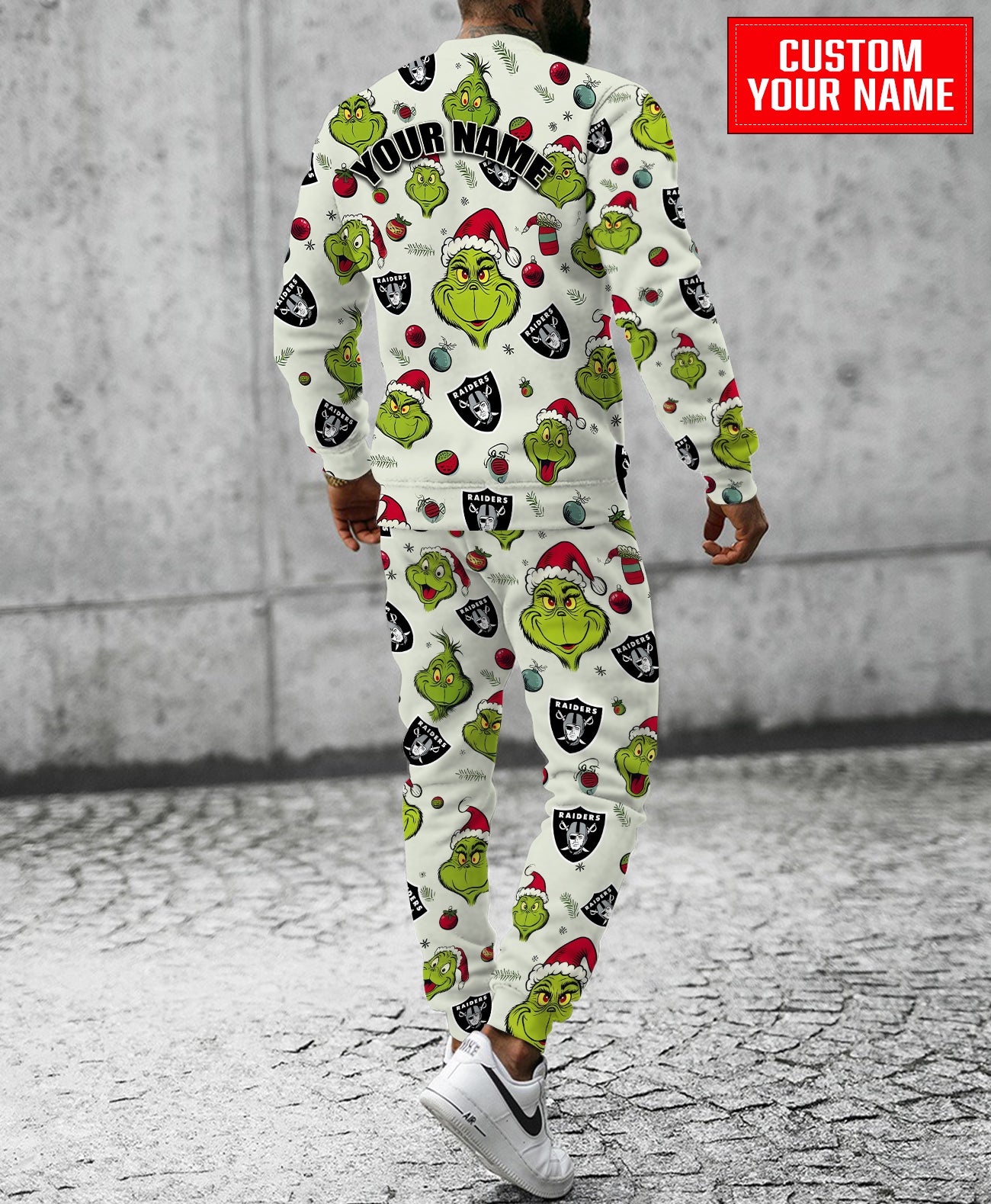 Las Vegas Raiders Christmas Pattern Sweatsuit And Sweatpants AZCASP000058