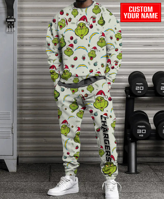 Los Angeles Chargers Christmas Pattern Sweatsuit And Sweatpants AZCASP000059