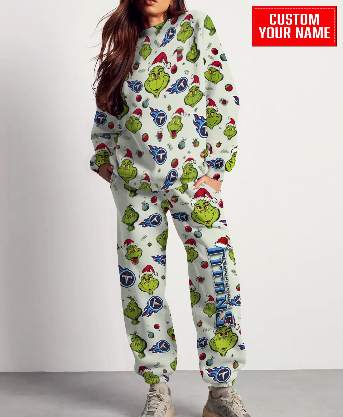 Tennessee Titans Christmas Pattern Sweatsuit And Sweatpants AZCASP000064