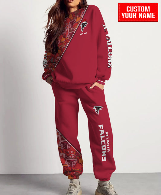 Atlanta Falcons Christmas Pattern Unisex Combo Sweatshirt And Sweatpants AZCASP000066TeamColor