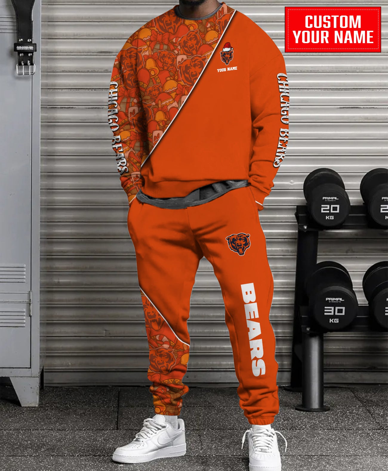 Chicago Bears Christmas Pattern Unisex Combo Sweatshirt And Sweatpants AZCASP000068TeamColor