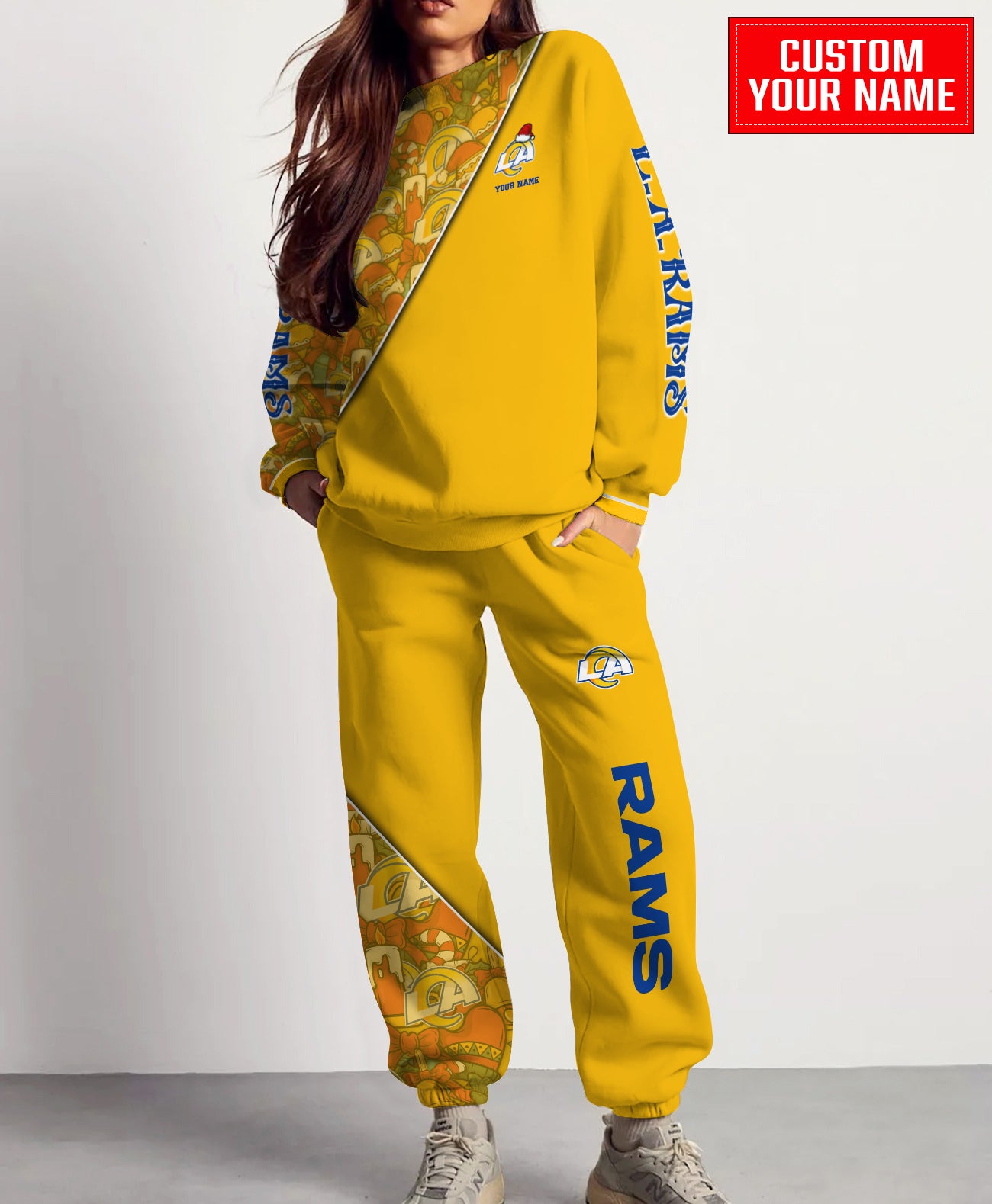 Los Angeles Rams Christmas Pattern Unisex Combo Sweatshirt And Sweatpants AZCASP000072TeamColor