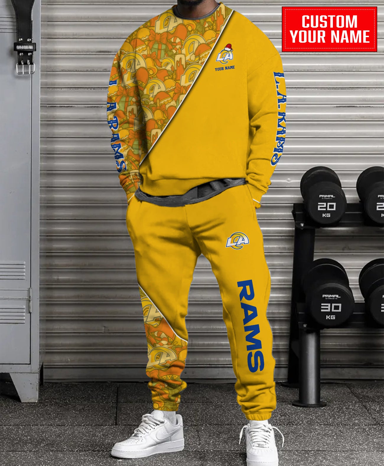 Los Angeles Rams Christmas Pattern Unisex Combo Sweatshirt And Sweatpants AZCASP000072TeamColor