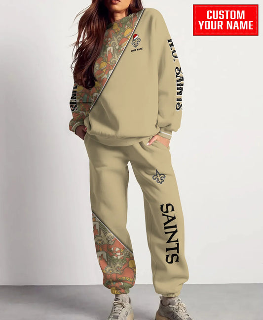 New Orleans Saints Christmas Pattern Unisex Combo Sweatshirt And Sweatpants AZCASP000074TeamColor