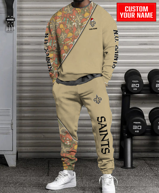 New Orleans Saints Christmas Pattern Unisex Combo Sweatshirt And Sweatpants AZCASP000074TeamColor