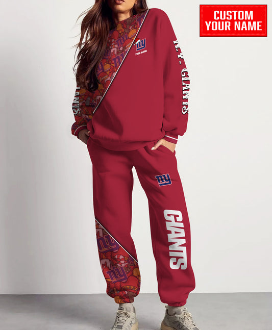 New York Giants Christmas Pattern Unisex Combo Sweatshirt And Sweatpants AZCASP000075TeamColor