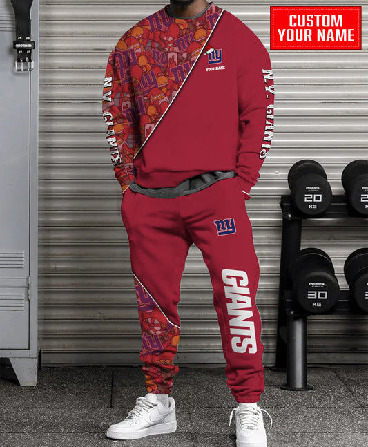 New York Giants Christmas Pattern Unisex Combo Sweatshirt And Sweatpants AZCASP000075TeamColor