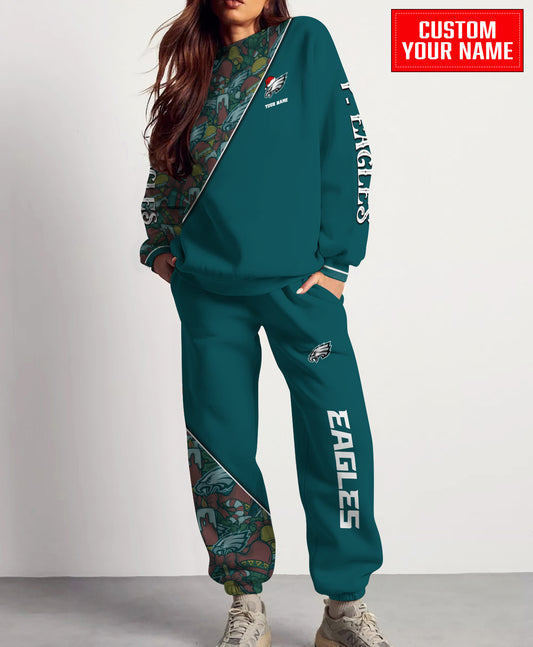 Philadelphia Eagles Christmas Pattern Unisex Combo Sweatshirt And Sweatpants AZCASP000076TeamColor
