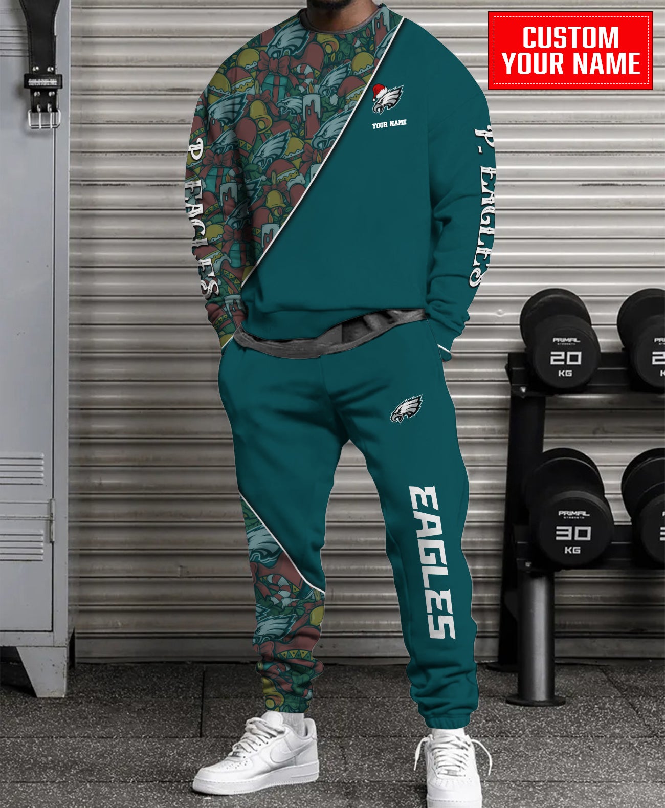 Philadelphia Eagles Christmas Pattern Unisex Combo Sweatshirt And Sweatpants AZCASP000076TeamColor